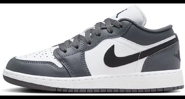 Nike Air Jordan 1 Low GS - Maat 40 - Grijs / Wit / Zwart - Sneakers Unisex - Doos Zonder Deksel