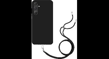 Just in Case hoesje met koord geschikt voor Samsung Galaxy A55 Hoesje met Koord - Flexibele Case - Zwart