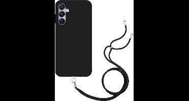 Just in Case hoesje met koord geschikt voor Samsung Galaxy A25 Hoesje met Koord - Flexibele Case - Zwart