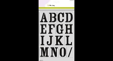 CraftEmotions stencil - alfabet vintage 2xA4 - H=56 milimeter