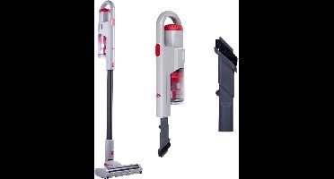 Dirt Devil 2-in-1 Steelstofzuiger en Kruimeldief DD9006 - Stofzuiger Draadloos met 260 W Vermogen – 0,5 L Behuizing – Lichtgewicht 2KG – Zakloos en Inclusief Accessoires - Wit/Rood