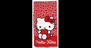 Hello Kitty strandlaken rood polyester 70 x 140 cm