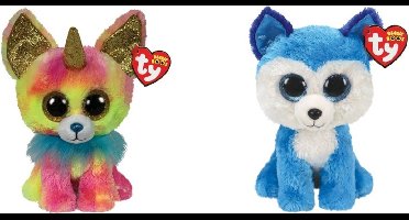 Ty - Knuffel - Beanie Boo's - Yips Chihuahua & Prince Husky