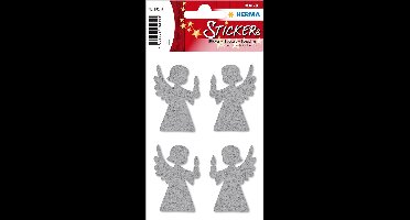 Stickers engel, vilt zilver