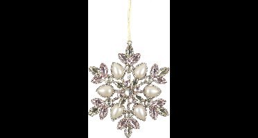 House Of Seasons Kerstboomhanger Sneeuwvlok 5 Cm Roze