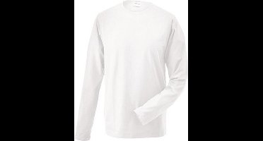 James and Nicholson - Unisex Lange Mouwen Elastisch T-Shirt (Wit)