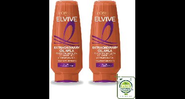 2 x L’Oréal Paris Elvive – Conditioner – Extraordinary Oil Krulverzorging – 200 ml - Grootverpakking - Vaatwasstrips - Krulverzorging - Droog Haar - Krulhaar - Voeding - Zachtheid