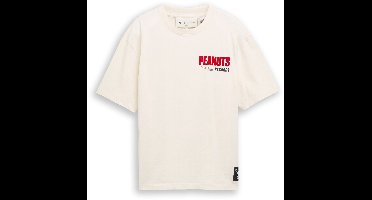 Tom Tailor Denim - T-shirt met relaxte pasvorm en Snoopy-print - Maat XXL - Gardenia White