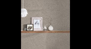 LINNENLOOK BEHANG | Basic - bruin - A.S. Création Desert Lodge