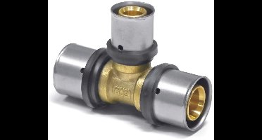 Persfitting T-stuk, gereduceerd, 32 mm