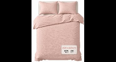 Zydante Dekbedovertrek Set 200x220 cm - Dekbedhoes met 2 Kussenslopen - Mousseline - Zacht Roze