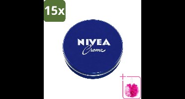 15 x Nivea – Crème – Voor Gezicht, Handen en Lichaam – 250 ml - Bulkverpakking - Nivea Crème - Douchemop - Gezichtscreme