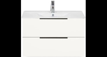 Seville Badmeubelset 80 cm - Wit Hoogglans Edge Greep - Wastafel Enjoy