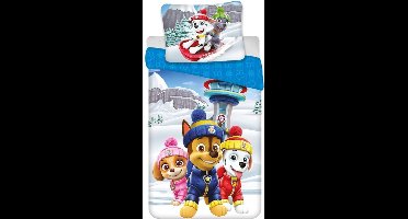PAW Patrol Dekbedovertrek Winter Fun - Eenpersoons - 140 x 200 cm - Katoen Flanel