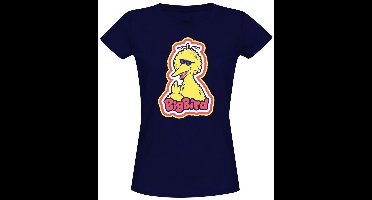Sesame Street Bibo Big Bird Dames T-shirt - marineblauw - XL