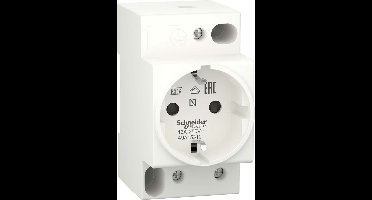 DIN-rail Wandcontactdoos - Randaarde - 230V AC - 16A - 6000A - Acti9 - Schneider Electric - A9A15310