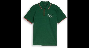 Tom Tailor - Jersey poloshirt met print - Maat L - Garden Green
