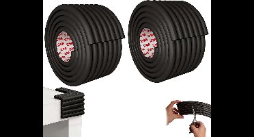 Randbeschermingsmat Zelfklevend – 2 Meter Zwarte Randbeschermer voor Meubels, Tafelranden, Koelkasten, en Waterbassins - ShopVlot