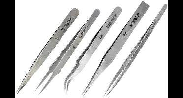 Model Craft Hobbypincet - PTW2185/S 5-delige Pincetten Set Gereedschap
