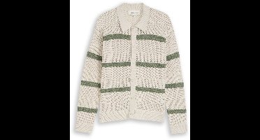 Tom Tailor Denim - Relaxed fit vest met gaatjespatroon - Maat M - sea spray white color block