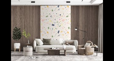 Behang - Fotobehang Terrazzo - Patroon - Kleurrijk - Festival - Breedte 145 cm x hoogte 220 cm
