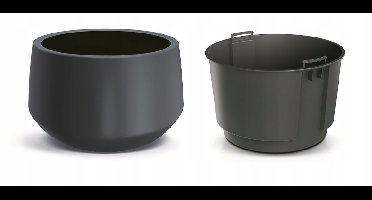 Prosperplast Heos Bloempot met Inzet - Antraciet - 39cm