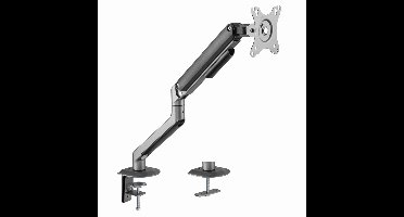 Gembird Verstelbare Bureau Monitorarm voor Enkele Monitor, 17–32 Inch, Tot 9 kg, Volledige Beweging, 360° Rotatie Landschap/Portret, 55° Kantelbaar, 90° Zwenkbaar, VESA-compatibel, Space Grey
