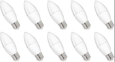 Spectrum LED Kaarslamp E27 8W - 230V - 730 Lumen - 4000K Neutraal Wit - Natuurlijk Licht - Energiezuinig - 10 stuks