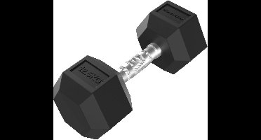 Tunturi Platinum Hexa Dumbbell - Rubber - 1x 12.5kg - Zwart