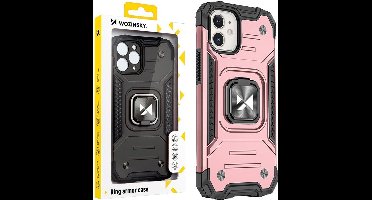 Wozinsky Ring Armor Serie - Telefoonhoesje iPhone 14 - Magnetische Ringhouder - Goud - Beschermend