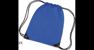 Scoby - 2 x Gymtas - Sporttas voor Kinderen - Drawstring Bag - Festivals, School, en Sport - 12L - Blauw - One Size - 2 Stuks
