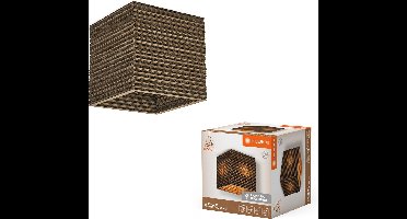LEDVANCE plafondlamp Decor Karton Vierkant bruin van golfkarton, lichtgewicht, E27, 250 mm diameter , lampenkap van gerecycled materiaal, duurzaam dankzij vervangbare lichtbron, eenvoudig te installeren