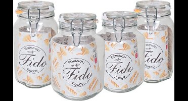 Set van 4x weckpotten/inmaakpotten 2x 2 liter and 2x 1,5 liter met beugelsluiting - voorraadpotten