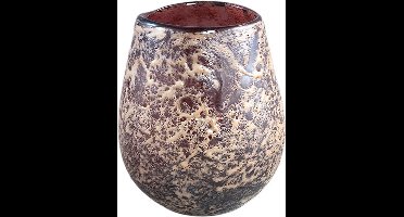 PTMD Jice Windlicht - 13 x 13 x 15 cm - Glas - Rood