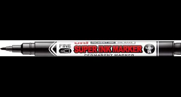 Uni Zwarte Super Ink Permanente Marker - Fijne punt met 0.9mm schrijfbreedte