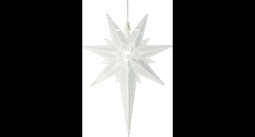 Star Trading Asymmetrische metalen ster 'Betlehem' met E14 fitting, elektrisch bediend, wit, H 35cm