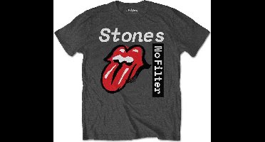 The Rolling Stones - No Filter Text Heren T-shirt - S - Grijs
