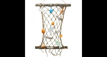 Visnet decoratie wanddecoratie vis maritiem decoratie 38x50cm