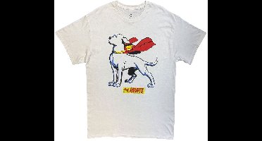 DC Comics - Superman Krypto Cape Heren Tshirt - L - Wit