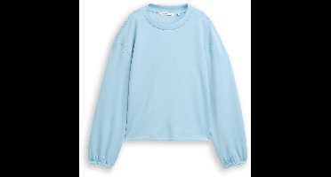 Tom Tailor Denim - Loose fit scuba shirt met lange mouwen - Maat L - calm cloud blue