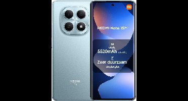 Xiaomi REDMI Note 15 5G - 6 GB RAM - 128 GB - Blauw - 5520 mAh batterij met slank ontwerp - Robuust schermglas - IP65 stof- en waterbestendig