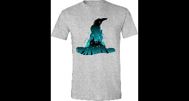 HARRY POTTER - SORTING HAT SILHOUETTE MEN T-SHIRT - HEATHER GREY