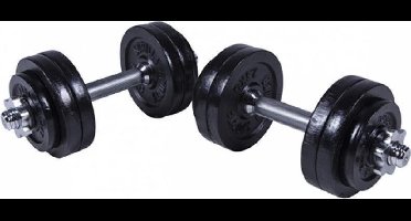 Gorilla Sports Dumbellset - Halterset - Gietijzer zwart - 30 kg
