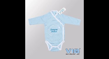 VIB® - Rompertje (overslag) Luxe Katoen - Droom Prins (Blauw) - Babykleertjes - romper - rompertjes - rompertjes met tekst - baby cadeau - baby aankondiging - overslagromper