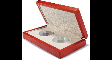 Munten box, Siena - voor Magic capsules S, Ø 46 mm. ( 2 st.) Mahoniekleur - afm: 210 x 90 x 30 mm.