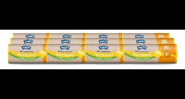12 x Swirl – Vuilniszakken 20 L – Handvat – Lemon & Melon Geparfumeerd – 25 zakken - Voordeelverpakking - 12 stuks