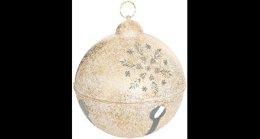 Grelot de Noël en métal blanc et or D. 41 cm pour l'extérieur