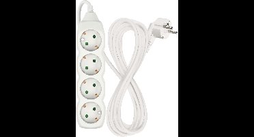 EMOS Verlengsnoer 5 m / 4 stopcontacten / wit / PVC / 1,5 mm², P0425R