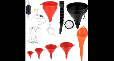 Set van 8 Flexibele Plastic Trechters voor Auto en Huishouden