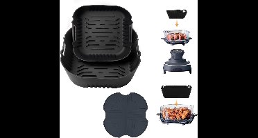 Siliconen Bakvorm voor Airfryer, Niet-Plakkerige Vervangingen voor Bakaccessoires, Geschikt voor Diverse Airfryers en Bakprojecten